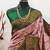 Light pink green soft silk blend banarasi jacuard work designer party wear saree with unstitched blouse piece