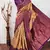 Pech wine soft silk blend banarasi jacuard work designer party wear saree with unstitched blouse piece