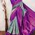 Sky blue purple soft silk blend banarasi jacuard work designer party wear saree with unstitched blouse piece