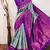 Sky blue purple soft silk blend banarasi jacuard work designer party wear saree with unstitched blouse piece