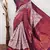 Wine soft silk blend banarasi jacuard work designer party wear saree with unstitched blouse piece