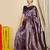 Purple soft silk blend banarasi jacuard work designer party wear saree with unstitched blouse piece