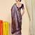 Purple soft silk blend banarasi jacuard work designer party wear saree with unstitched blouse piece