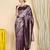Purple soft silk blend banarasi jacuard work designer party wear saree with unstitched blouse piece