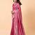 Pink soft silk blend banarasi jacuard work designer party wear saree with unstitched blouse piece