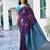 Purple soft silk blend banarasi jacuard work designer party wear saree with unstitched blouse piece