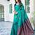 Teal green soft silk blend banarasi jacuard work designer party wear saree with unstitched blouse piece