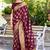 Purple soft silk blend banarasi jacuard work designer party wear saree with unstitched blouse piece