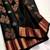 Black soft silk blend banarasi jacuard work designer party wear saree with unstitched blouse piece
