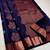 Neavy blue soft silk blend banarasi jacuard work designer party wear saree with unstitched blouse piece