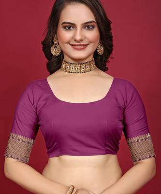 Wine silk blend banarasi saree with unstitched blouse piece 5