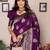 Wine soft silk blend banarasi jacuard work designer party wear saree with unstitched blouse piece