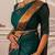 Green soft silk blend banarasi jacuard work designer party wear saree with unstitched blouse piece