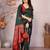 Green red soft silk blend banarasi jacuard work designer party wear saree with unstitched blouse piece