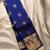 Blue soft silk blend banarasi jacuard work designer party wear saree with unstitched blouse piece