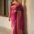 Pink soft silk blend banarasi jacuard work designer party wear saree with unstitched blouse piece