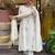 Women's chanderi silk sequin embroidered white kurta pant set with chanderi silk dupatta