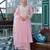 Women's flex cotton sequin embroidered pink kurta pant set with cota chex dupatta