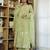 Women's chanderi silk sequin embroidered olive green kurta pant set with chanderi dupatta