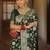 Green soft silk blend banarasi jacuard work designer party wear saree with unstitched blouse piece