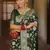 Green soft silk blend banarasi jacuard work designer party wear saree with unstitched blouse piece