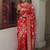 Red soft silk blend banarasi jacuard work designer party wear saree with unstitched blouse piece