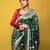 Green red soft silk blend banarasi jacuard work designer party wear saree with unstitched blouse piece