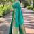 Teal soft silk blend banarasi jacuard work designer party wear saree with unstitched blouse piece