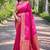 pink soft silk blend banarasi jacuard work designer party wear saree with unstitched blouse piece