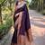 Purple soft silk blend banarasi jacuard work designer party wear saree with unstitched blouse piece