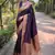 Purple soft silk blend banarasi jacuard work designer party wear saree with unstitched blouse piece