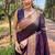 Purple soft silk blend banarasi jacuard work designer party wear saree with unstitched blouse piece