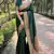 Green soft silk blend banarasi jacuard work designer party wear saree with unstitched blouse piece