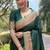 Green soft silk blend banarasi jacuard work designer party wear saree with unstitched blouse piece