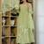 Women's chanderi silk sequin embroidered olive green kurta pant set with chanderi dupatta