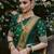 Green soft silk blend banarasi jacuard work designer party wear saree with unstitched blouse piece