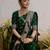 Green soft silk blend banarasi jacuard work designer party wear saree with unstitched blouse piece