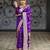 Purple soft silk blend banarasi jacuard work designer party wear saree with unstitched blouse piece