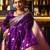 Purple soft silk blend banarasi jacuard work designer party wear saree with unstitched blouse piece
