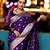 Purple soft silk blend banarasi jacuard work designer party wear saree with unstitched blouse piece