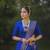 Royal blue silk blend banarasi saree with unstitched blouse piece