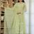 Women's chanderi silk sequin embroidered olive green kurta pant set with chanderi dupatta