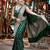 Green soft silk blend banarasi jacuard work designer party wear saree with unstitched blouse piece