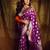 Purple soft silk blend banarasi jacuard work designer party wear saree with unstitched blouse piece