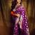 Purple soft silk blend banarasi jacuard work designer party wear saree with unstitched blouse piece