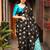Black rama soft silk blend banarasi jacuard work designer party wear saree with unstitched blouse piece