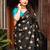 Black rama soft silk blend banarasi jacuard work designer party wear saree with unstitched blouse piece