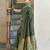 Green soft silk blend banarasi jacuard work designer party wear saree with unstitched blouse piece