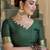 Green soft silk blend banarasi jacuard work designer party wear saree with unstitched blouse piece