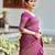 Purple soft silk blend banarasi jacuard work designer party wear saree with unstitched blouse piece